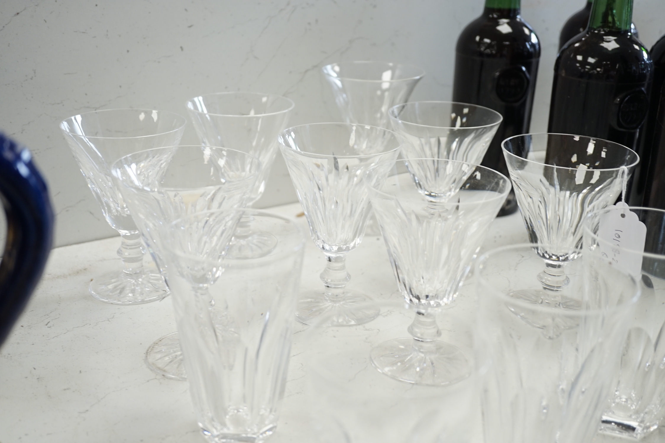 Waterford crystal. A set of seven wine glasses and five tumblers and another wine glass